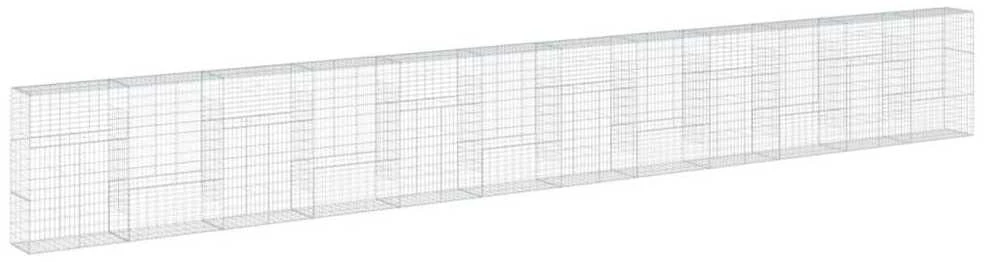 Gabiono krepšys su dangčiu, 1200x50x150cm, galvanizuota geležis