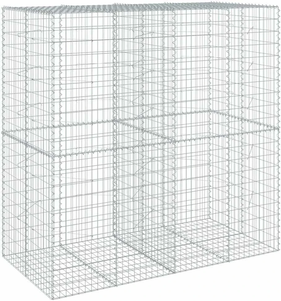 Gabiono krepšys su dangčiu, 200x100x200cm, galvanizuota geležis