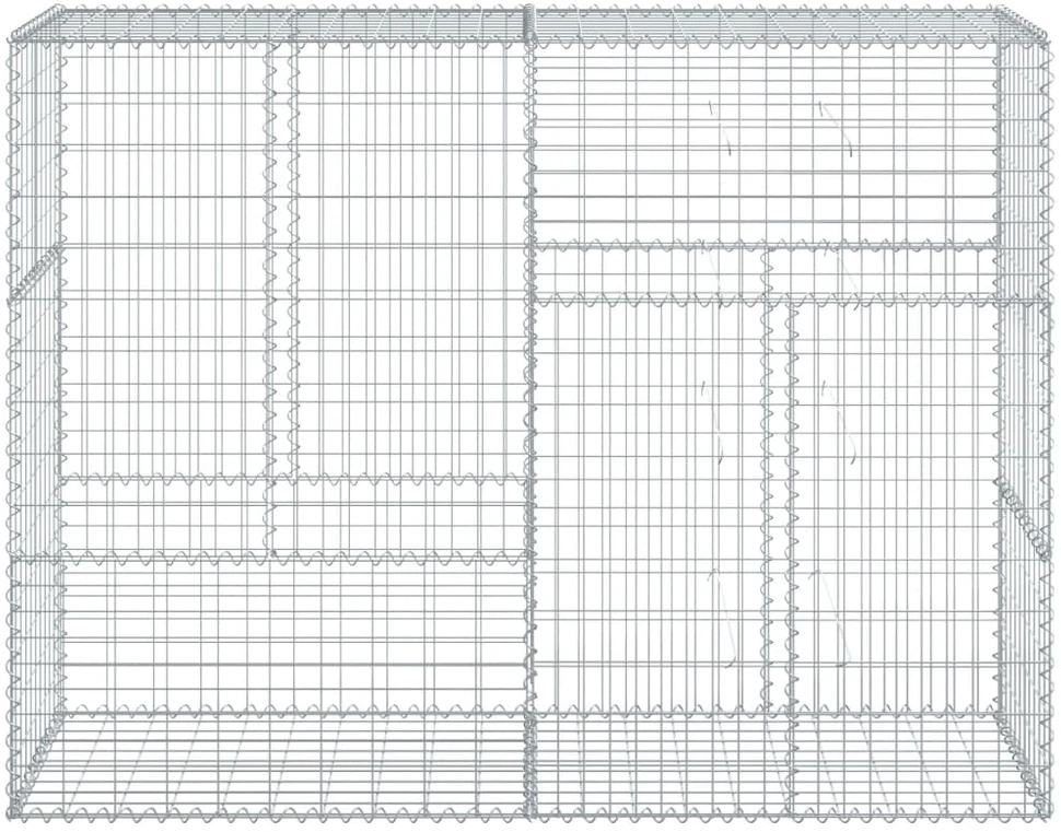 Gabiono krepšys su dangčiu, 200x50x150cm, galvanizuota geležis