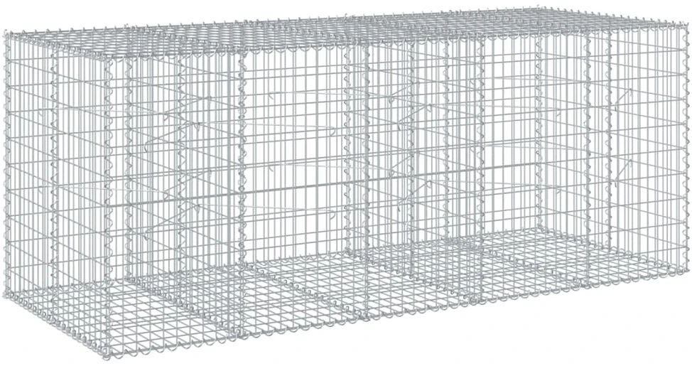 Gabiono krepšys su dangčiu, 250x100x100cm, galvanizuota geležis