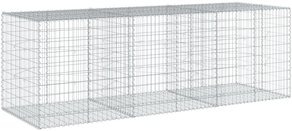 Gabiono krepšys su dangčiu, 300x100x100cm, galvanizuota geležis