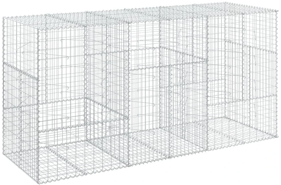 Gabiono krepšys su dangčiu, 300x100x150cm, galvanizuota geležis