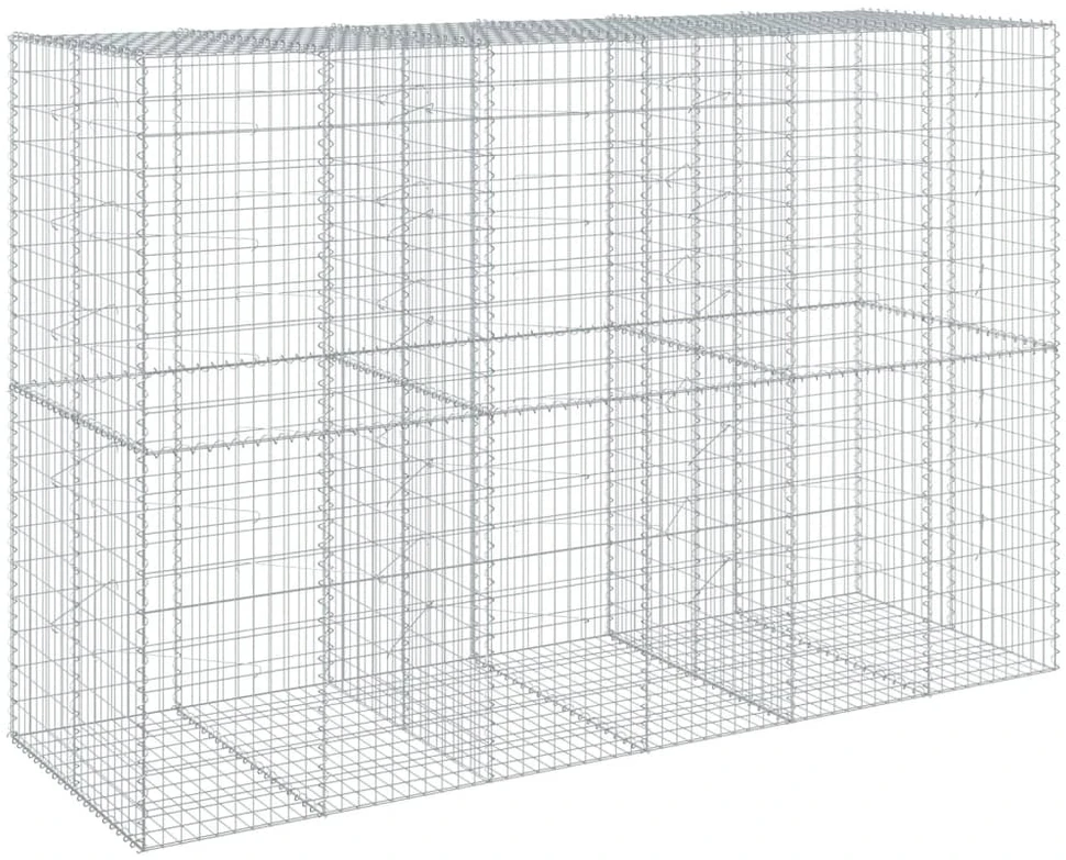 Gabiono krepšys su dangčiu, 300x100x200cm, galvanizuota geležis