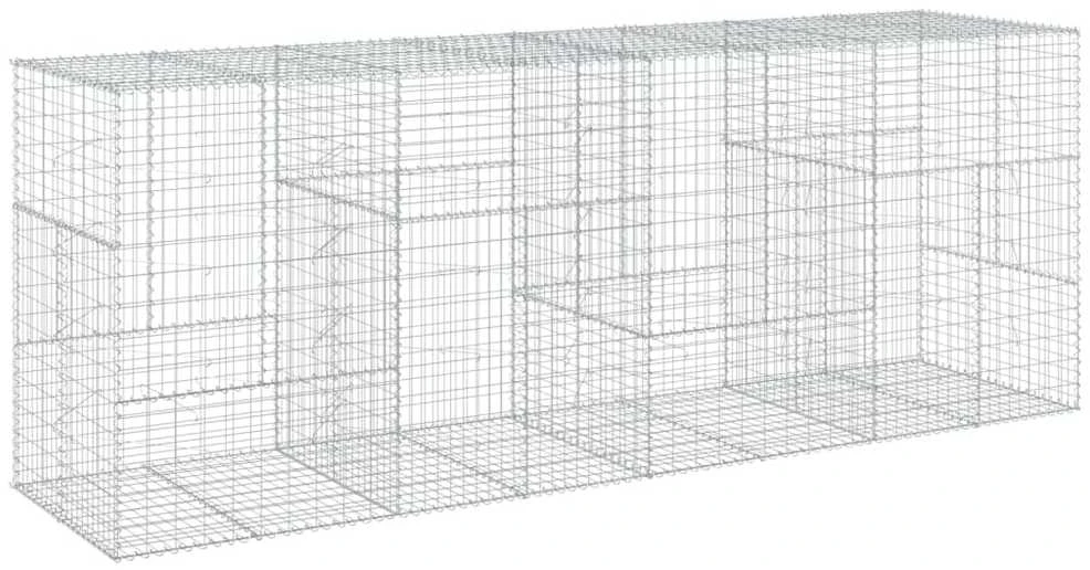 Gabiono krepšys su dangčiu, 400x100x150cm, galvanizuota geležis