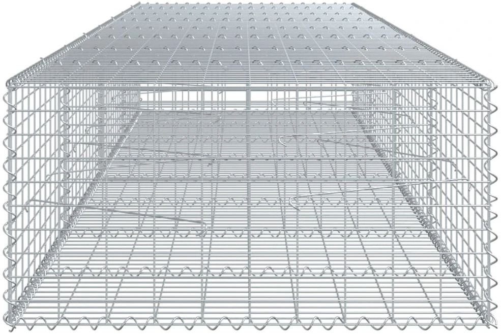 Gabiono krepšys su dangčiu, 400x100x50cm, galvanizuota geležis