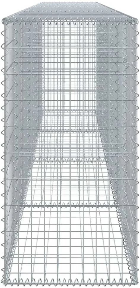 Gabiono krepšys su dangčiu, 400x50x100cm, galvanizuota geležis