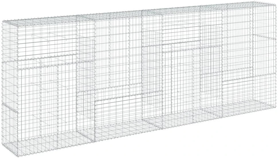 Gabiono krepšys su dangčiu, 400x50x150cm, galvanizuota geležis