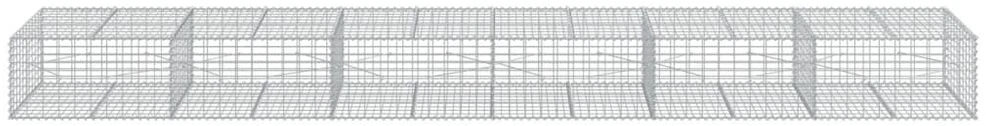 Gabiono krepšys su dangčiu, 600x100x50cm, galvanizuota geležis