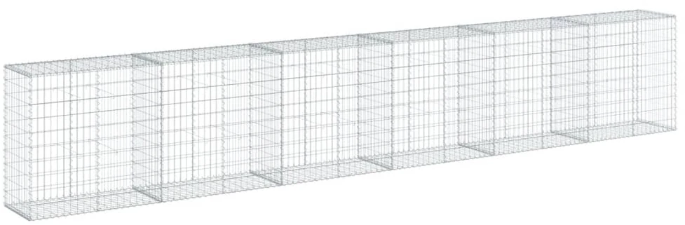 Gabiono krepšys su dangčiu, 600x50x100cm, galvanizuota geležis