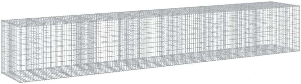 Gabiono krepšys su dangčiu, 650x100x100cm, galvanizuota geležis