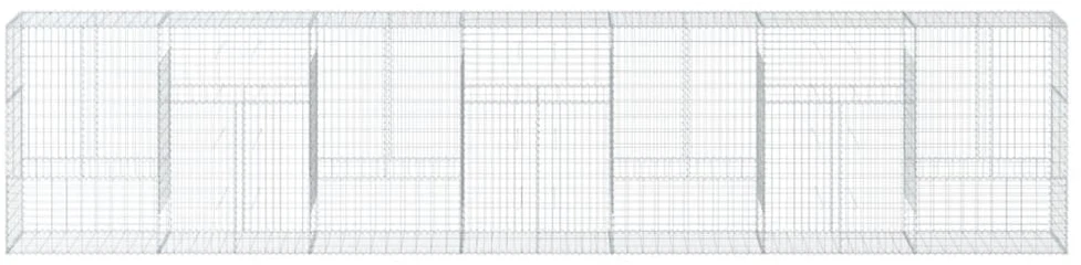 Gabiono krepšys su dangčiu, 700x50x150cm, galvanizuota geležis