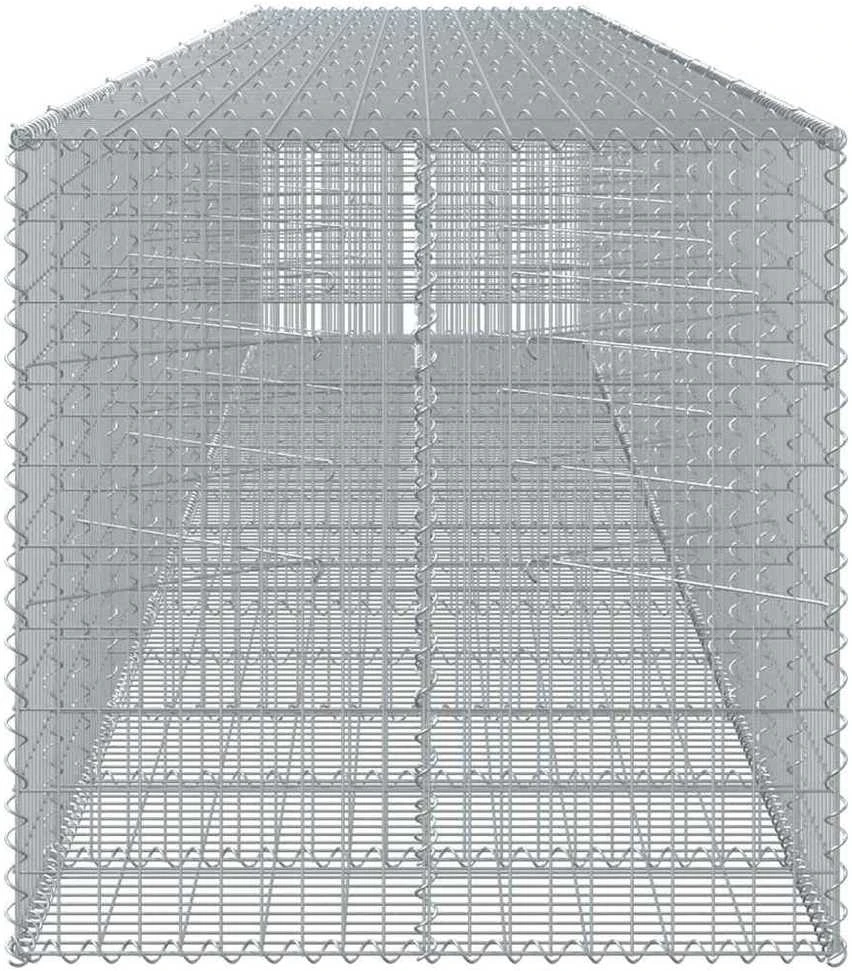 Gabiono krepšys su dangčiu, 750x100x100cm, galvanizuota geležis