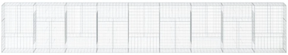 Gabiono krepšys su dangčiu, 900x50x150cm, galvanizuota geležis