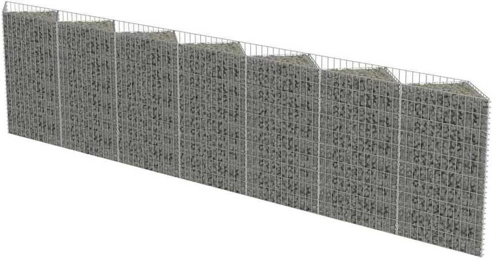 Gabiono siena, galvanizuotas plienas, 450x30x100cm