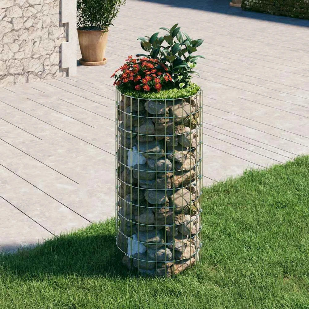 Gabiono stulpas, 50x100cm, galvanizuotas plienas, apskritas
