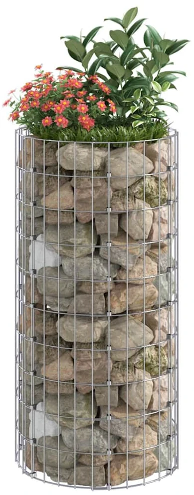 Gabiono stulpas, 50x100cm, galvanizuotas plienas, apskritas