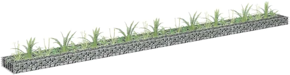 Gabiono vazonas, 360x30x10cm, galvanizuotas plienas, aukštas