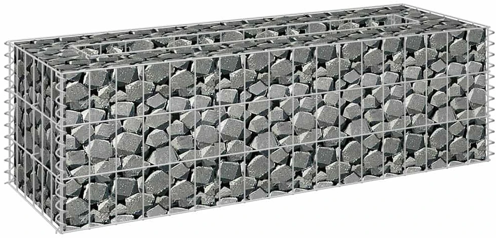 Gabiono vazonas, 90x30x30cm, galvanizuotas plienas, aukštas