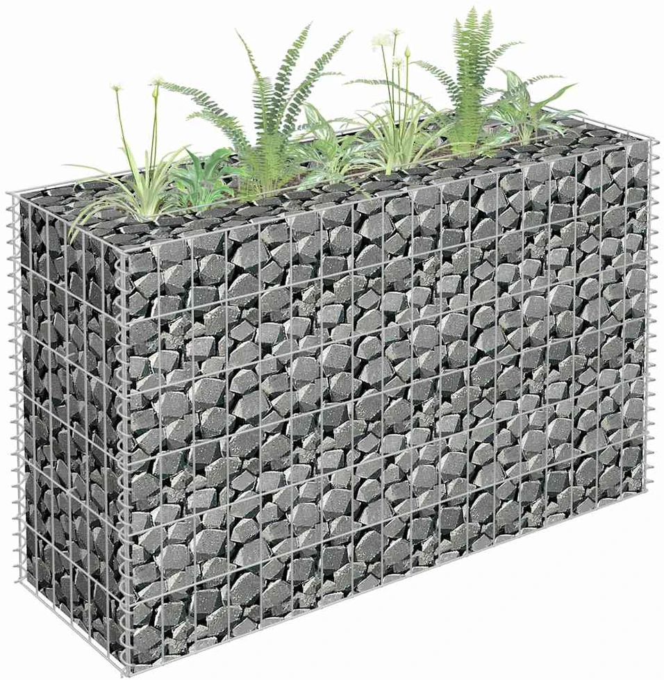 Gabiono vazonas, 90x30x60cm, galvanizuotas plienas, aukštas