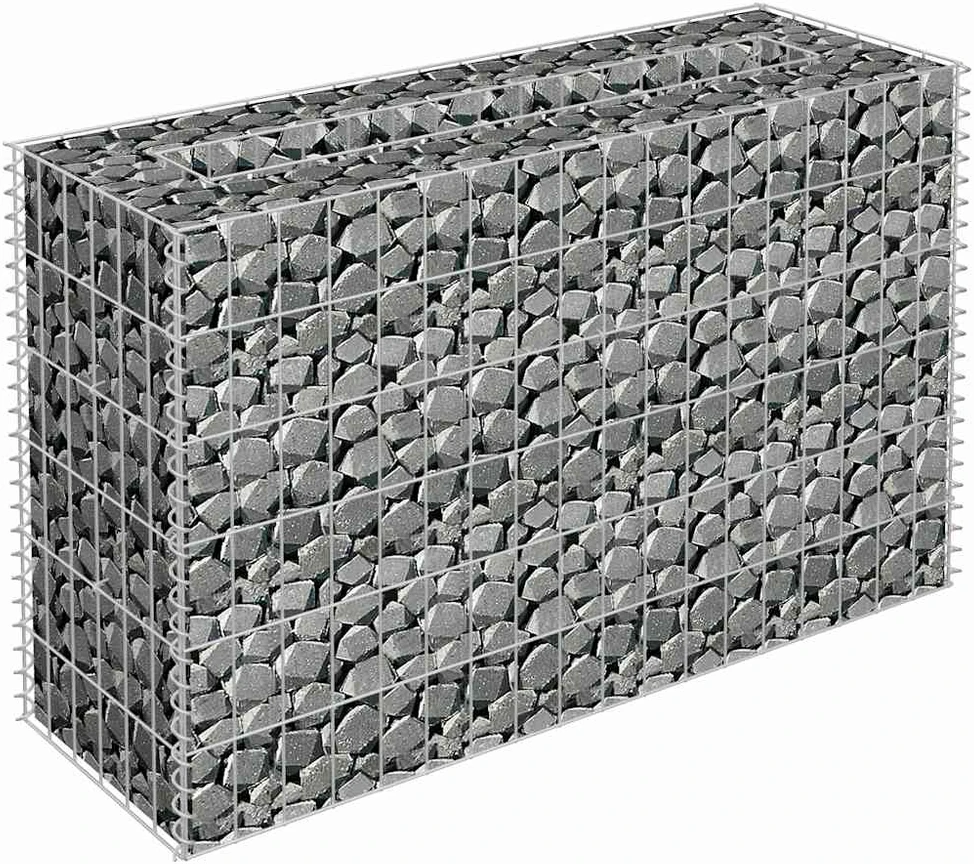 Gabiono vazonas, 90x30x60cm, galvanizuotas plienas, aukštas
