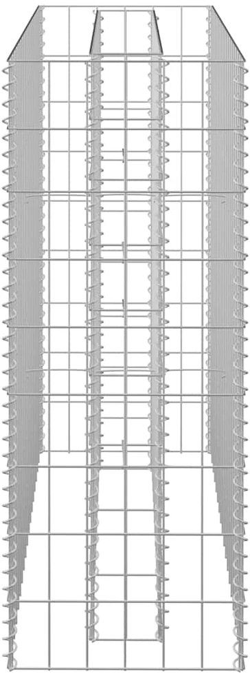 Gabiono vazonas, 90x30x90cm, galvanizuotas plienas, aukštas