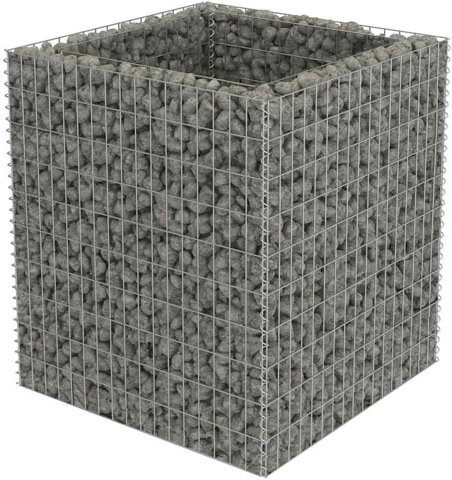Gabiono vazonas, 90x90x100cm, galvanizuotas plienas, aukštas