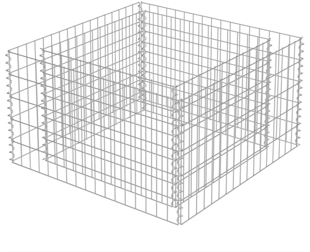 Gabiono vazonas, galvanizuotas plienas, 90x90x50cm, aukštas