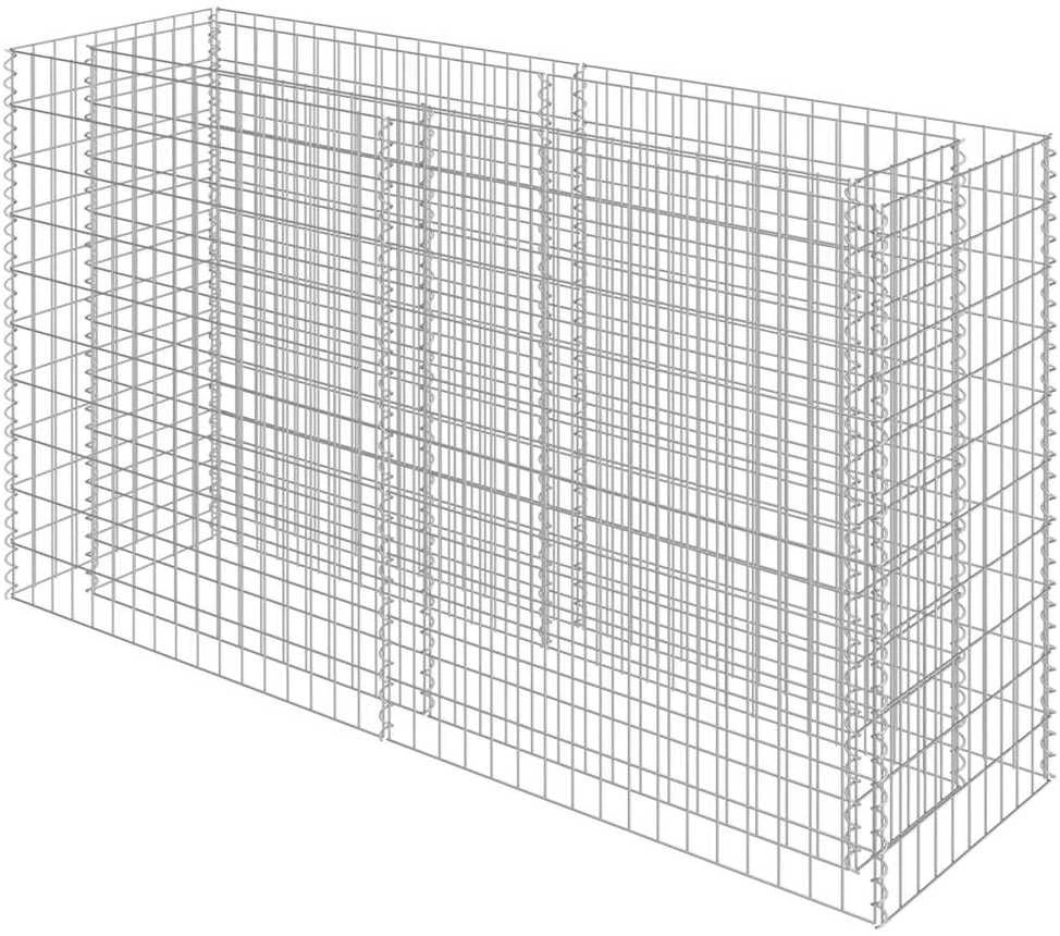 Gabiono vazonas, galvanizuotas plienas, 180x50x100cm, aukštas