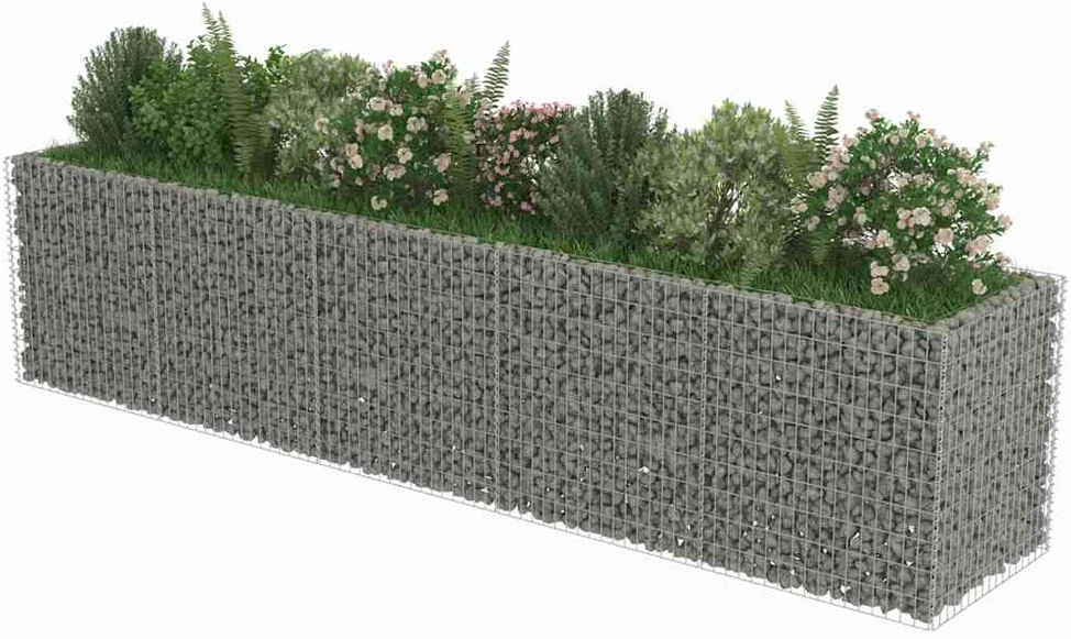 Gabiono vazonas, galvanizuotas plienas, 450x90x100cm, aukštas