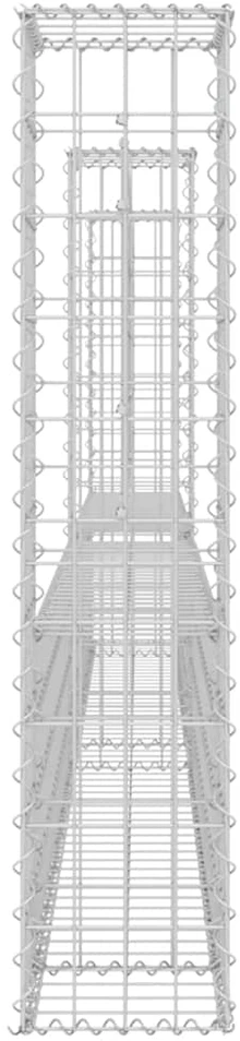 Gabionų krepšiai su 3 kolonomis, 260x20x100cm, geležis