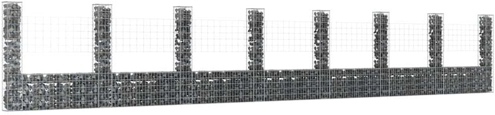 Gabionų krepšiai su 8 kolonomis, 860x20x150cm, geležis