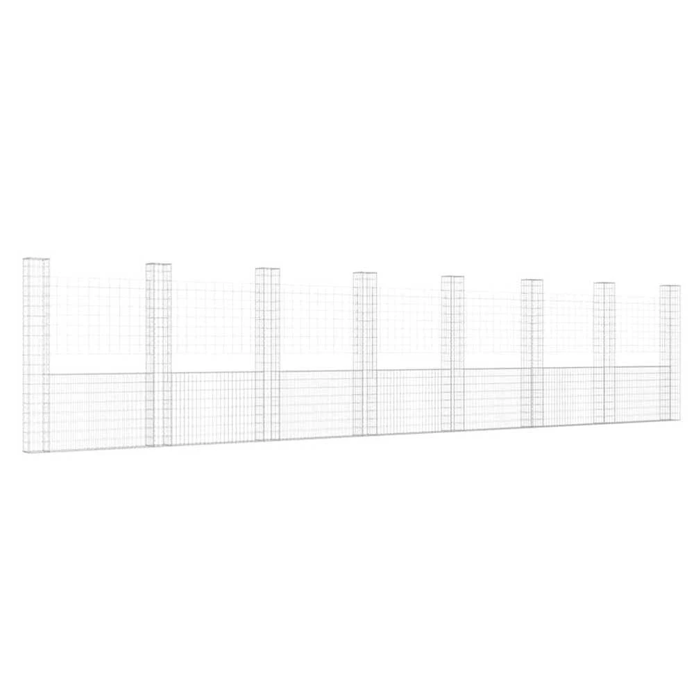Gabionų krepšiai su 8 kolonomis, 860x20x200cm, geležis