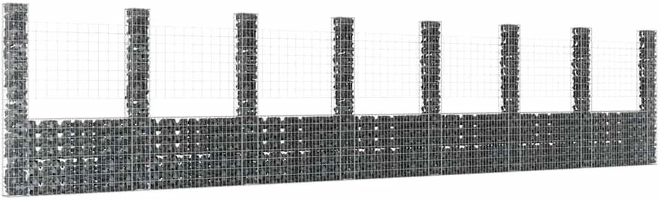 Gabionų krepšiai su 8 kolonomis, 860x20x200cm, geležis