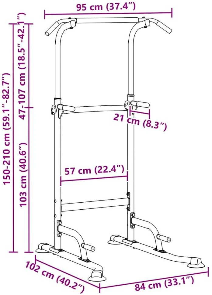 Galia bokštas su dip stotimi Juoda 102 x 95 x 210 cm