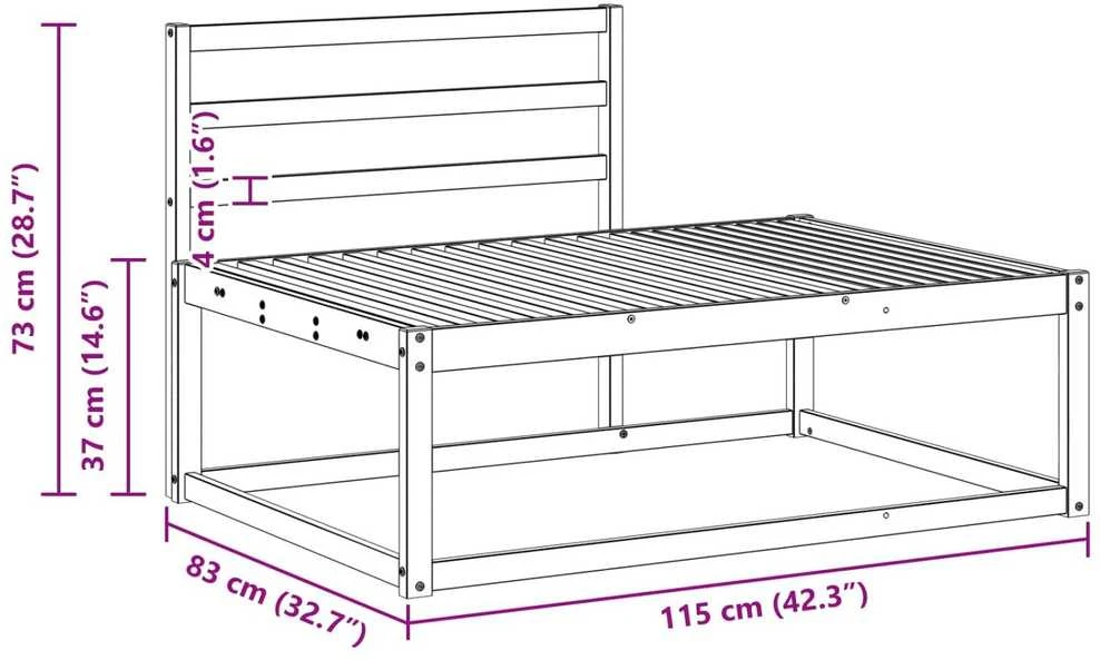 Lauko galinė sofa Natūrali 115 x 83 x 73 cm