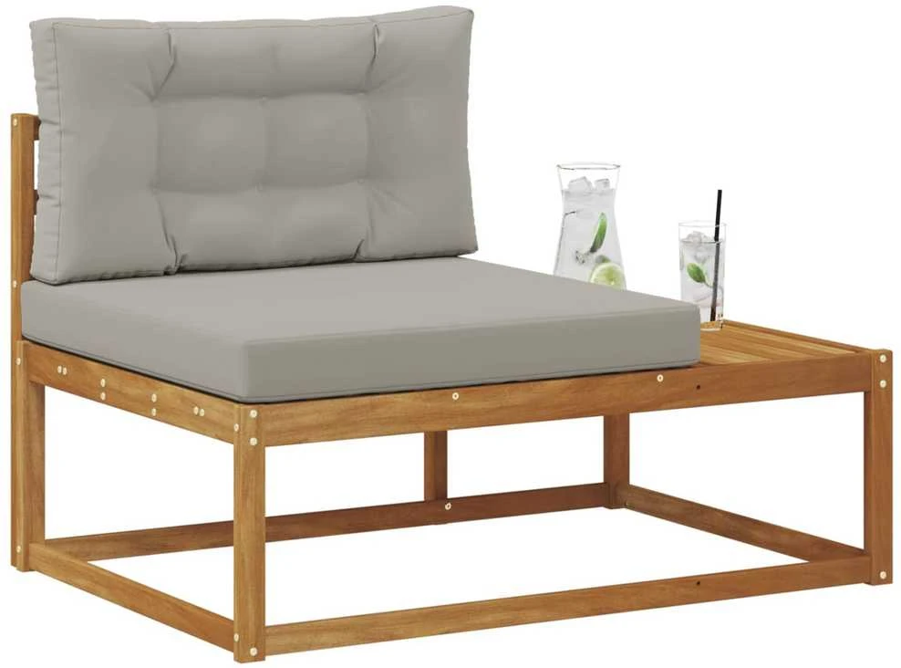 Lauko galinė sofa su pagalve Natūrali 115 x 83 x 73 cm