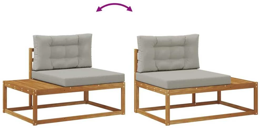 Lauko galinė sofa su pagalve Natūrali 115 x 83 x 73 cm
