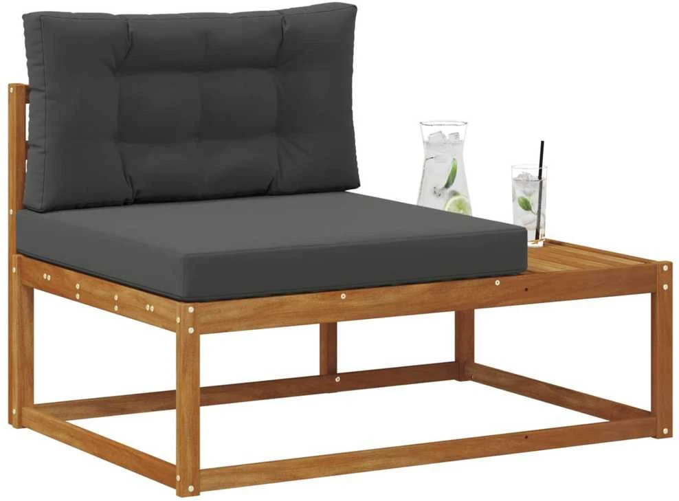 Lauko galinė sofa su pagalve Natūrali 115 x 83 x 73 cm