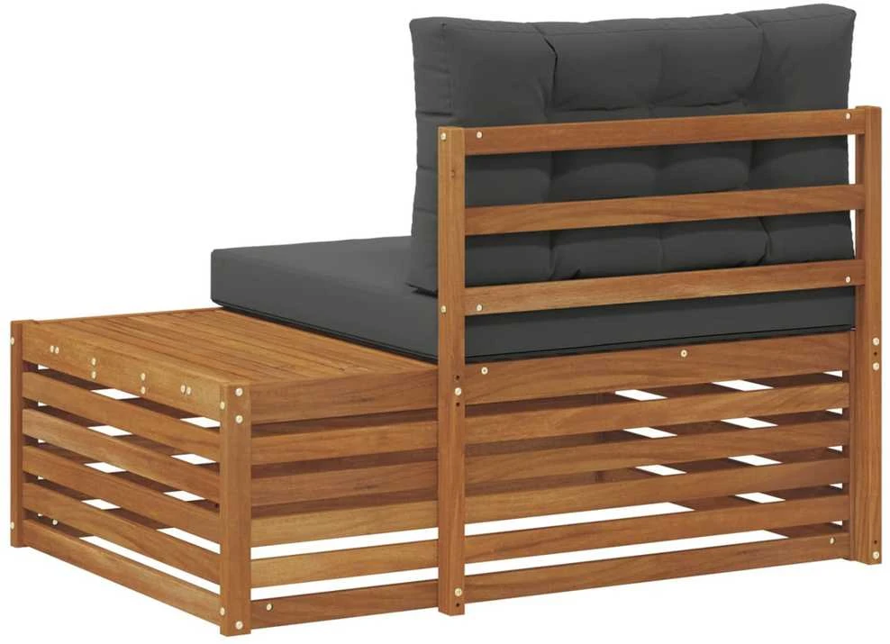 Lauko galinė sofa su pagalve Natūrali 115 x 83 x 73 cm
