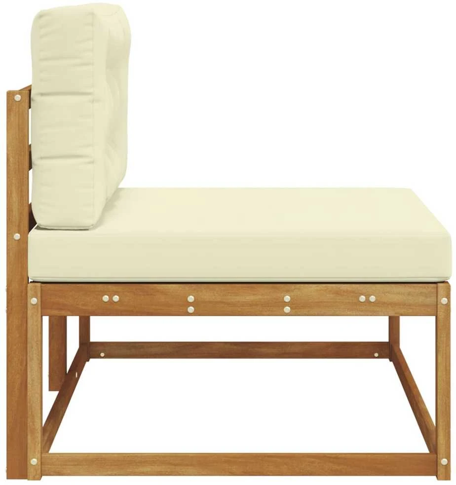 Lauko galinė sofa su pagalve Natūrali 115 x 83 x 73 cm
