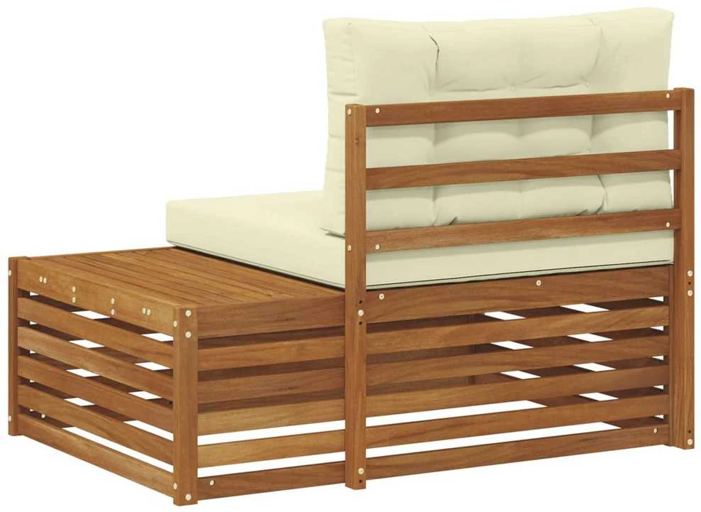 Lauko galinė sofa su pagalve Natūrali 115 x 83 x 73 cm