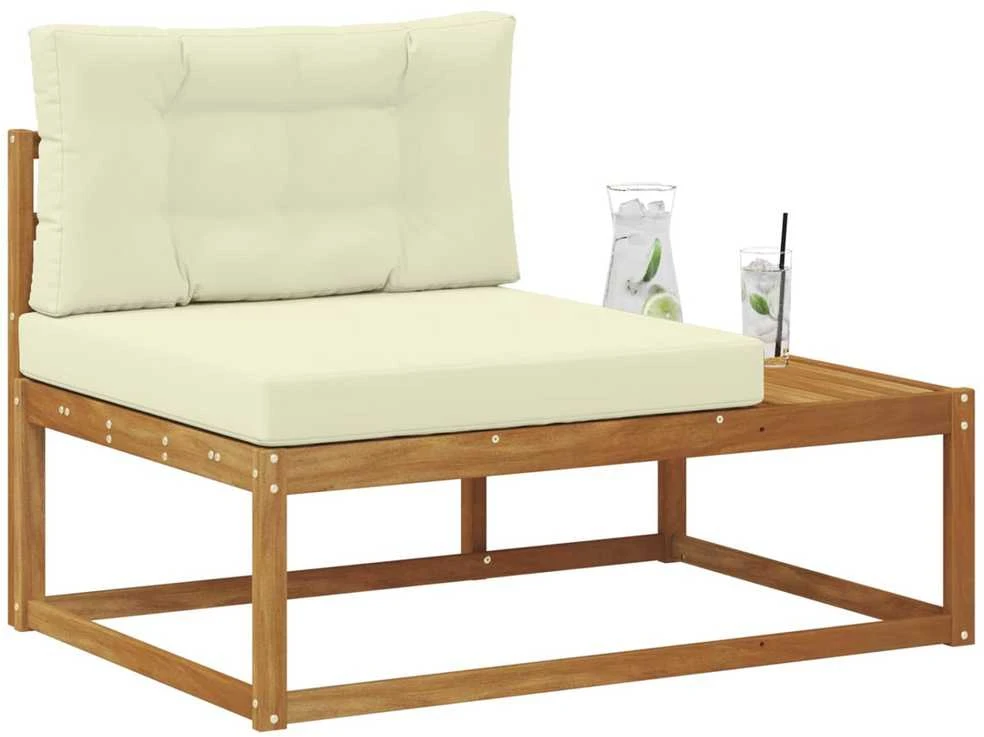 Lauko galinė sofa su pagalve Natūrali 115 x 83 x 73 cm