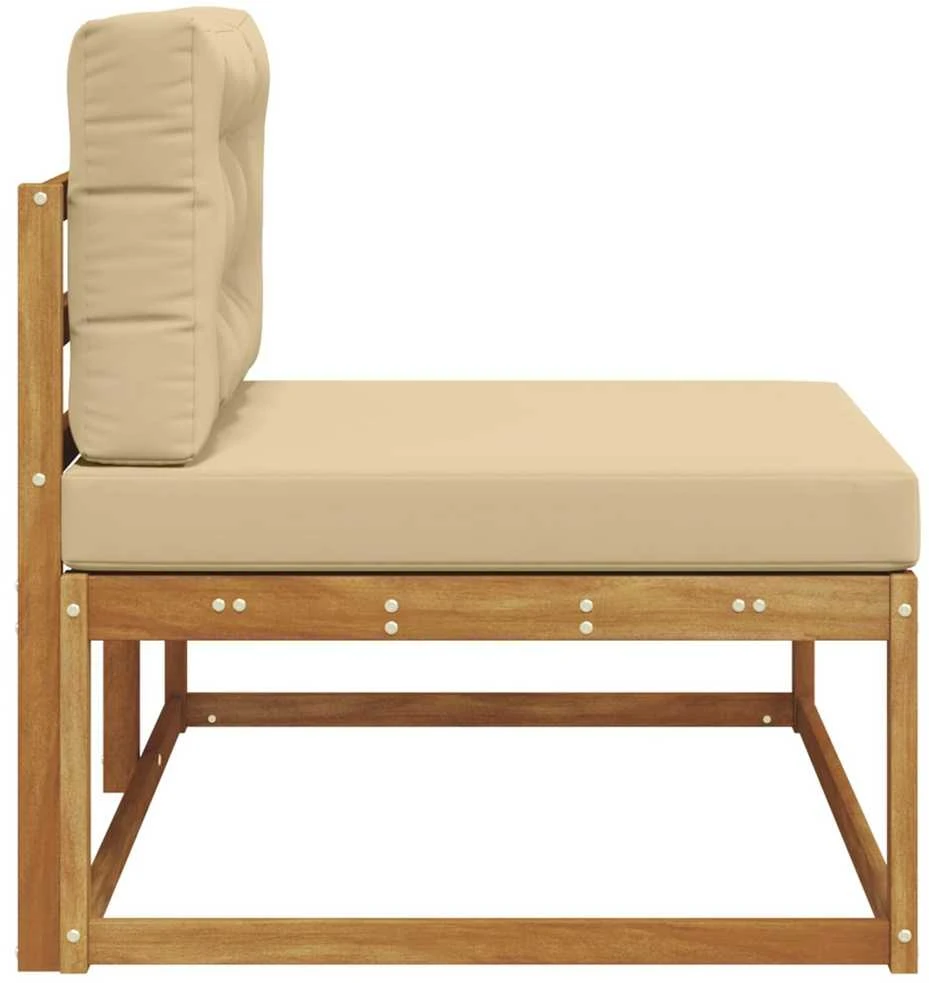 Lauko galinė sofa su pagalve Natūrali 115 x 83 x 73 cm