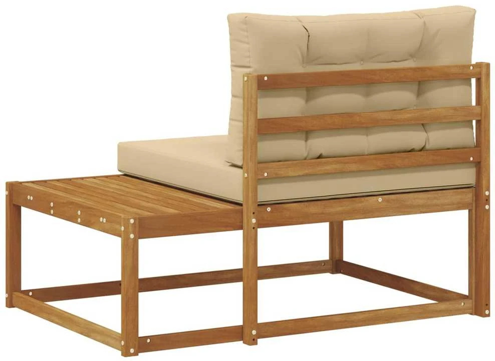 Lauko galinė sofa su pagalve Natūrali 115 x 83 x 73 cm