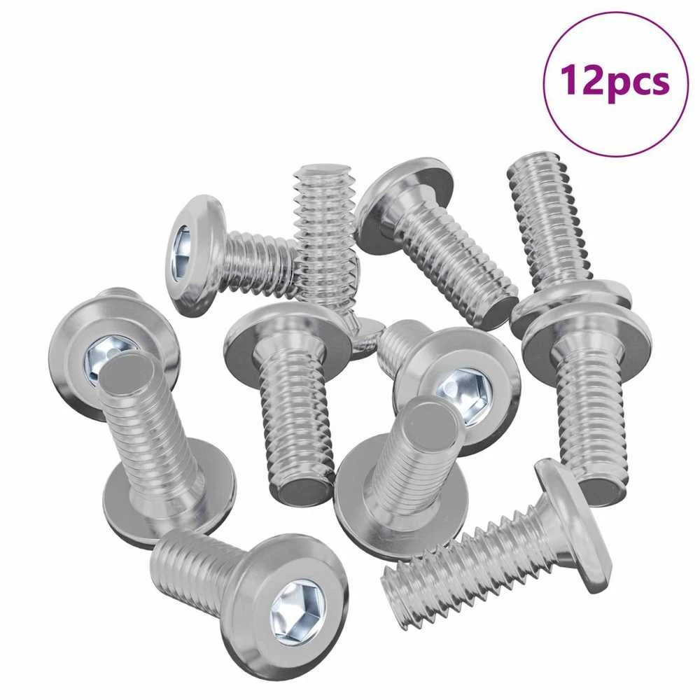 Galvos užrakto varžtas 12 vnt. Sidabro M6 x 15 mm Plienas
