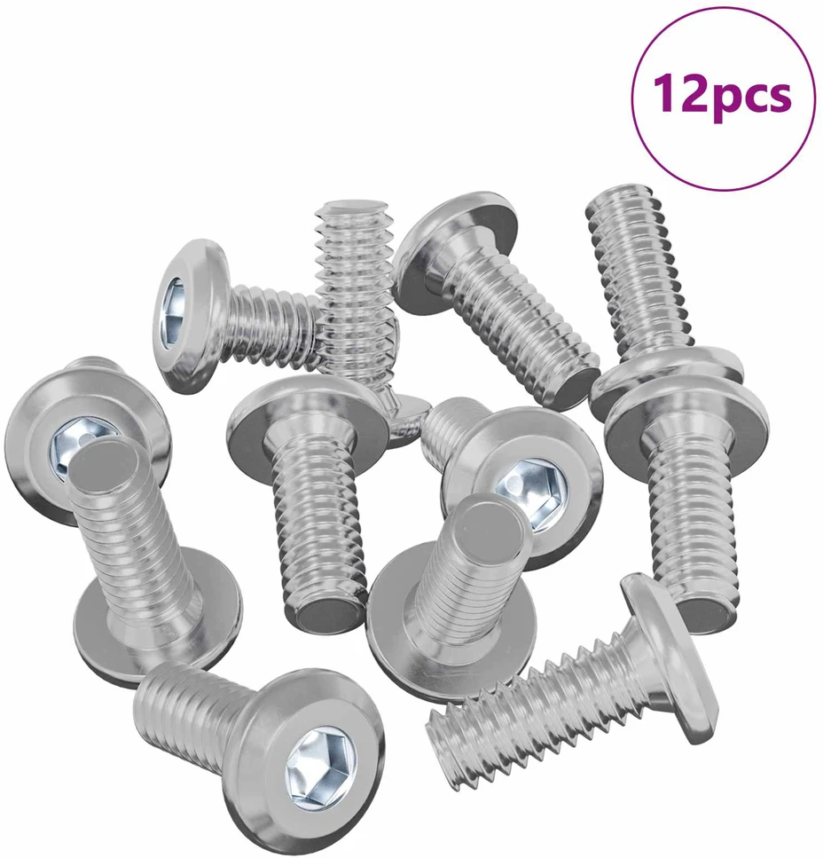 Galvos užrakto varžtas 12 vnt. Sidabro M6 x 15 mm Plienas