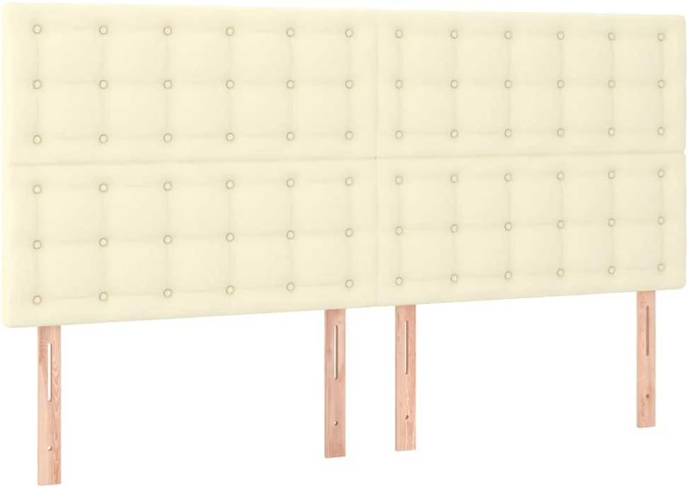 Galvūgalis, kreminės spalvos, 160x5x118/128 cm, dirbtinė oda