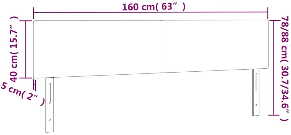 Galvūgalis, 2vnt., juodos spalvos, 80x5x78/88cm, audinys