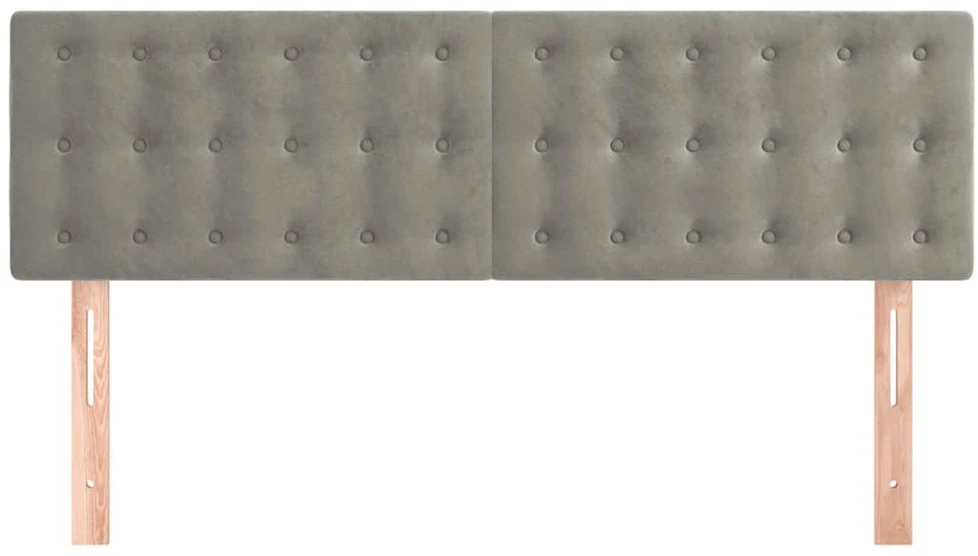 Galvūgaliai, 2vnt., šviesiai pilki, 72x5x78/88cm, aksomas