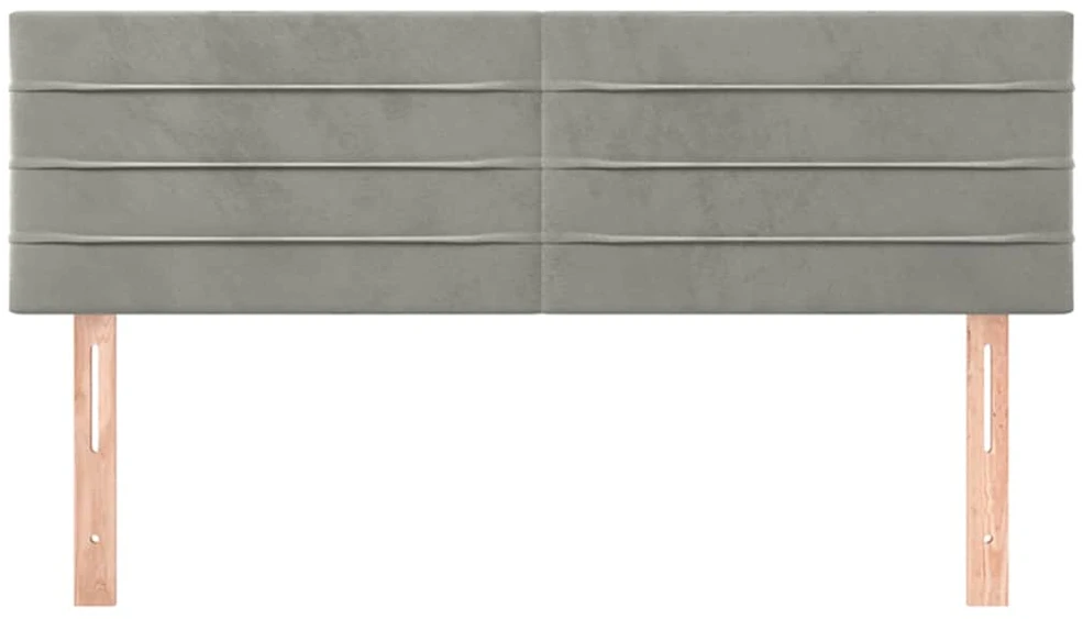 Galvūgaliai, 2vnt., šviesiai pilki, 72x5x78/88cm, aksomas